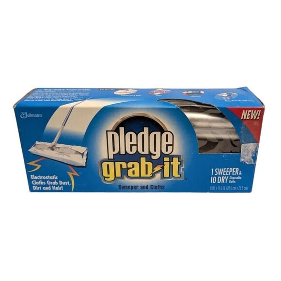 Pledge Grab It Kit 1 Sweeper‎ & 10 Dry Cloths Electrostatic Dusting Floors - Picture 1 of 7